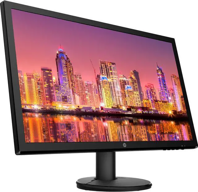Alt view image 3 of 7 - HP V24 24 inch TN Full HD 1920 x 1080 LED Backlit LCD Monitor 2-Pack Bundle with HDMI & VGA ports, 75Hz Refresh Rate, Low Blue Light, Desk Mount Clamp Dual Monitor Stand, & Mini Speaker - Rose Gold