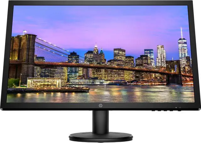 Alt view image 2 of 7 - HP V24 24 inch TN Full HD 1920 x 1080 LED Backlit LCD Monitor 2-Pack Bundle with FreeSync, 75Hz Refresh Rate, Low Blue Light, Desk Mount Clamp Dual Monitor Stand, & Mini Speaker - Black Marble