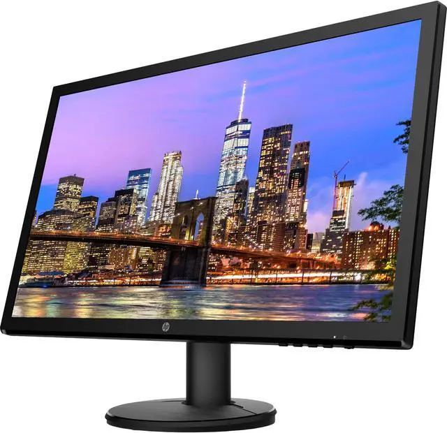 Alt view image 4 of 7 - HP V24 24 inch TN Full HD 1920 x 1080 LED Backlit LCD Monitor 2-Pack Bundle with FreeSync, 75Hz Refresh Rate, Low Blue Light, Desk Mount Clamp Dual Monitor Stand, & Mini Speaker - Black Marble