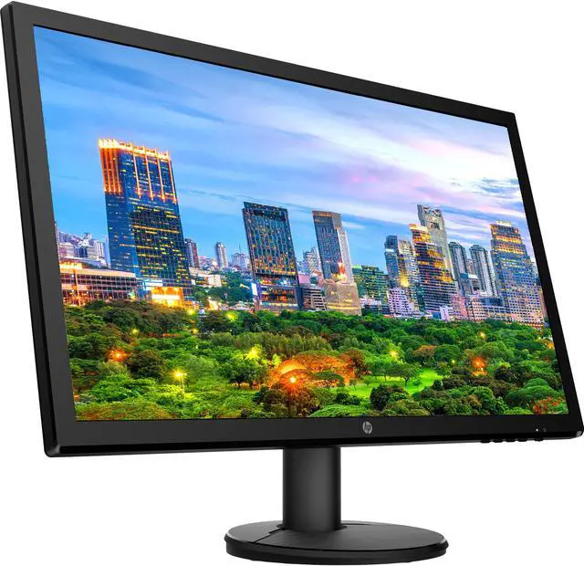 Alt view image 3 of 7 - HP V24 24 inch TN Full HD 1920 x 1080 LED Backlit LCD Monitor 2-Pack Bundle with FreeSync, 75Hz Refresh Rate, Low Blue Light, Desk Mount Clamp Dual Monitor Stand, & Mini Speaker - Pink Marble