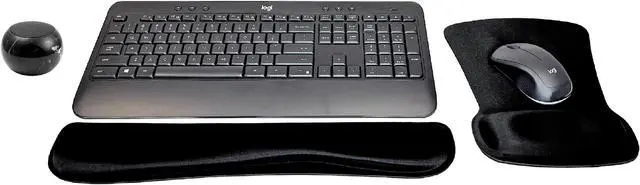 Main image of Logitech MK540 Advanced Wireless Keyboard & Mouse Combo Travel Home Office Active Lifestyle Modern Bundle with Special Edition Mini Marble Portable Bluetooth Speaker, Gel Wrist Pad & Gel Mouse Pad