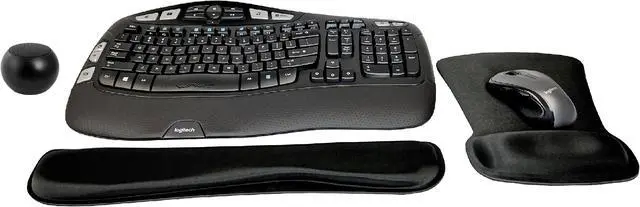 Main image of Logitech MK670 Comfort Wave Wireless Keyboard & Mouse Combo Home Office Active Lifestyle Must-Have Modern Bundle with Mini Portable Wireless Bluetooth Speaker, Gel Wrist Pad & Gel Mouse Pad