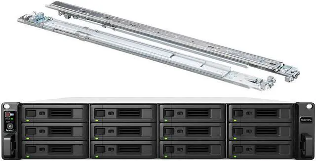 Main image of Synology RackStation RS3621RPxs NAS Server with Xeon 2.2GHz CPU, 64GB Memory, 12TB SSD Storage, 4 x 1GbE LAN Ports, Redundant Power, DSM Operating System Bundle with Rail kit