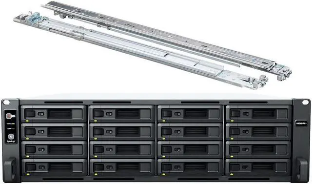 Main image of Synology RackStation RS2821RP+ NAS Server with Ryzen 2.2GHz CPU, 32GB Memory, 16TB SSD Storage, 4 x 1GbE LAN Ports, Redundant Power, DSM Operating System Bundle with Rail kit