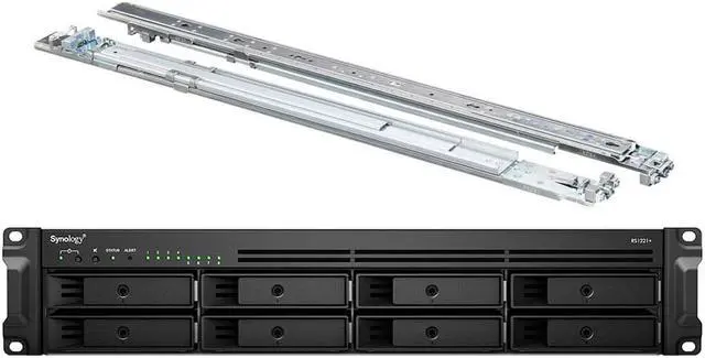 Main image of Synology RackStation RS1221+ NAS Server with Ryzen 2.2GHz CPU, 32GB Memory, 32TB SSD Storage, 4 x 1GbE LAN Ports, DSM Operating System Bundle with Rail kit