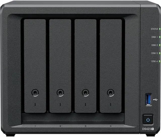 Main image of Synology DiskStation DS423+ NAS Server with Celeron 2.0GHz CPU, 6GB Memory, 80TB HDD Storage, 1TB M.2 NVMe SSD, 2 x 1GbE LAN Ports, DSM Operating System