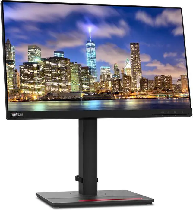 Alt view image 2 of 6 - Lenovo ThinkVision T22i 22-inch 1920 x 1080 LED Backlit Full HD Widescreen LCD Monitor, 2-Pack Bundle with HDMI, VGA, DisplayPort, USB Hub, Desk Mount Dual Monitor Stand