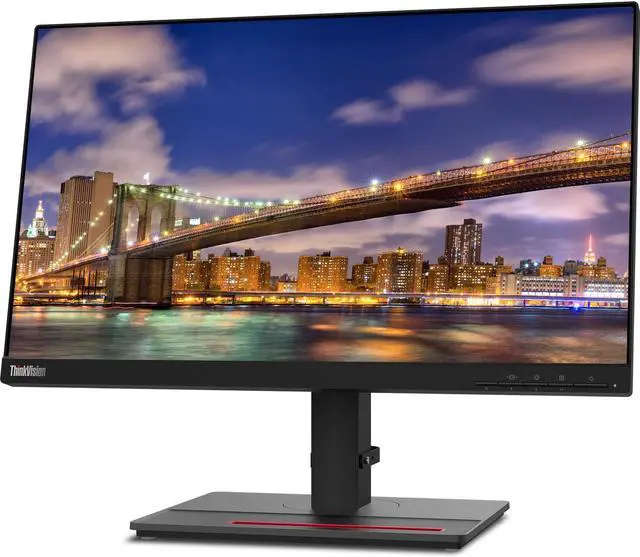 Alt view image 3 of 6 - Lenovo ThinkVision T22i 22-inch 1920 x 1080 LED Backlit Full HD Widescreen LCD Monitor, 2-Pack Bundle with HDMI, VGA, DisplayPort, USB Hub, Desk Mount Dual Monitor Stand