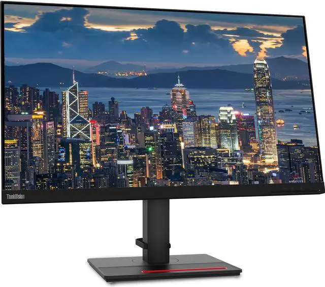 Alt view image 2 of 7 - Lenovo ThinkVision T27hv 27-inch 2560 x 1440 LED QHD Widescreen LCD, 2-Pack Bundle with T27h, HDMI, VGA, DisplayPort, USB-C, USB Hub, Webcam, Speaker, Microphone, Desk Mount Dual Monitor Stand