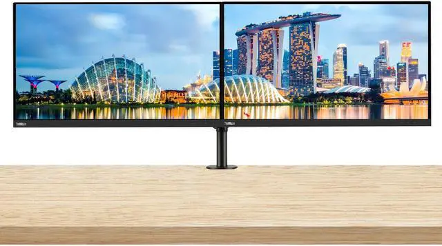 Main image of Lenovo ThinkVision T27p 27-inch 3840 x 2160 LED Backlit 4K Ultra HD Widescreen LCD Monitor, 2-Pack Bundle with HDMI, VGA, DisplayPort, USB Hub, Ethernet, USB-C, Desk Mount Dual Monitor Stand