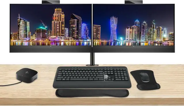 Main image of HP EliteDisplay E24mv G4 24-inch FHD Conferencing Monitor, 2-Pack Bundle with HP E24 G5, HDMI, DisplayPort, Camera, Speaker, Stand, USB-C Dock, MK540 Wireless Keyboard & Mouse, Gel Mouse & Wrist Pad