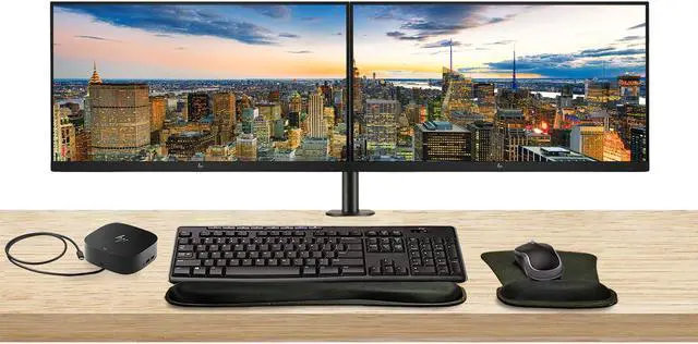 Main image of HP EliteDisplay E24t G5 Full HD LED-Backlit LCD IPS Advanced In-Cell Touch Monitor, 2-Pack Bundle with HDMI, DisplayPort, Dual Monitor Stand, USB-C Dock, MK270 Wireless Keyboard/Mouse, Mouse/Wrist Pad