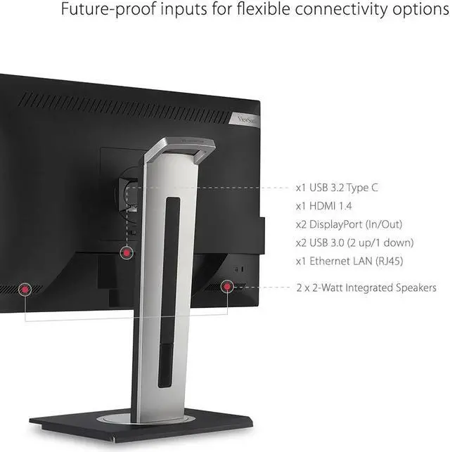Alt view image 5 of 5 - ViewSonic VG2756-4K 27-inch 3840 x 2160 Ultra HD LCD IPS Monitor, 2-Pack bundle with Frameless, FreeSync, Eye-Care, Dock, Daisy Chain, HDMI, DisplayPort, USB Hub, USB-C, Ethernet, Speakers