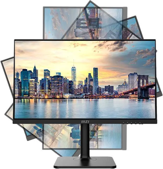 Alt view image 4 of 7 - MSI Modern MD241P 24-inch 1080P Full HD IPS Widescreen LCD Monitor, 2-Pack bundle with Less Blue Light, Anti-Flicker, HDMI, USB-C, Integrated Speakers, Desk Mount Dual Monitor Stand