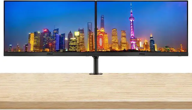 Main image of MSI G2412V 24-inch 1080P Full HD 100 Hz 1ms IPS LED Backlit LCD Gaming Monitor, 2-Pack bundle, Frameless, Less Blue Light, FreeSync, HDMI, DisplayPort, Desk Mount Dual Monitor Stand