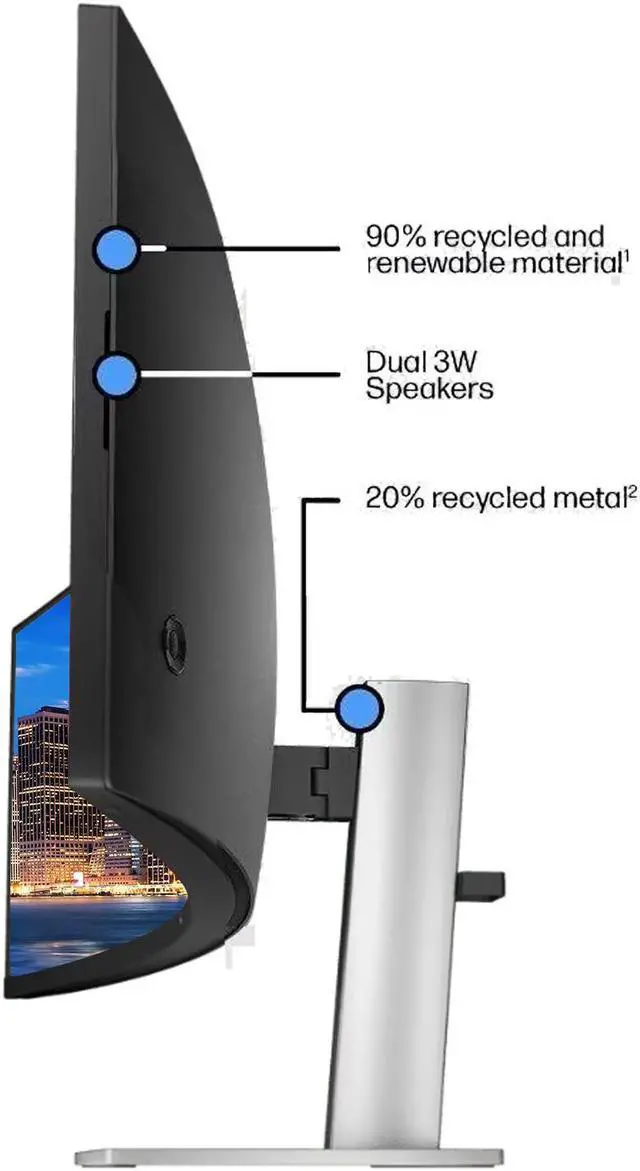 Alt view image 5 of 5 - HP EliteDisplay E45c G5 45 inch 5120 x 1440 DQHD Curved Monitor, with Full Dock, Ethernet, HDMI, DisplayPort, USB-C, Speaker and Desk Mount Monitor Stand