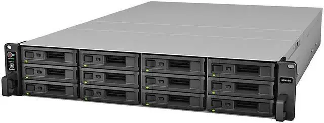 Alt view image 2 of 5 - Synology RackStation RS3618xs NAS Server with Xeon 2.4GHz CPU, 64GB Memory, 264TB HDD Storage, 4 x 1GbE LAN Ports, DSM Operating System Bundle with Rail kit