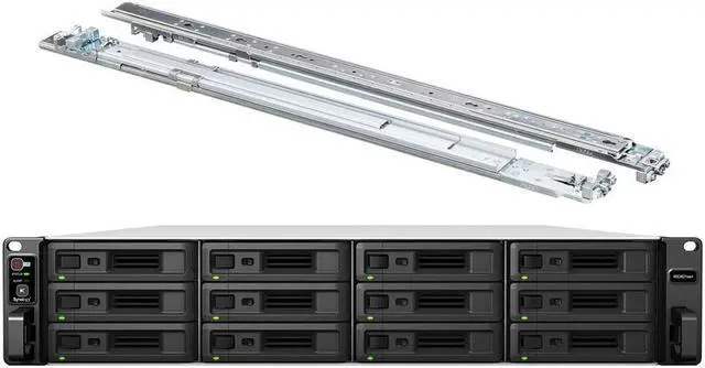Main image of Synology RackStation RS3621xs+ NAS Server with Xeon 2.1GHz CPU, 64GB Memory, 240TB HDD Storage, 2 x 10GbE LAN Ports, DSM Operating System Bundle with Rail kit