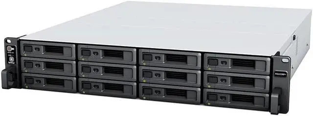 Alt view image 2 of 5 - Synology RackStation RS2423RP+ NAS Server with Ryzen 3.35GHz CPU, 32GB Memory, 24TB SSD Storage, 10GbE LAN Ports, Redundant Power, DSM Operating System Bundle with Rail kit