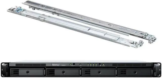 Main image of Synology RackStation RS422+ NAS Server with Ryzen 2.6GHz CPU, 2GB Memory, 88TB HDD Storage, 2 x 1GbE LAN Ports, DSM Operating System Bundle with Rail kit