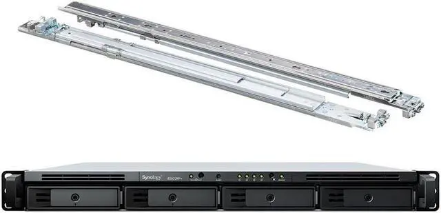 Main image of Synology RackStation RS822RP+ NAS Server with Ryzen 2.2GHz CPU, 32GB Memory, 80TB HDD Storage, 4 x 1GbE LAN Ports, Redundant Power, DSM Operating System Bundle with Rail kit