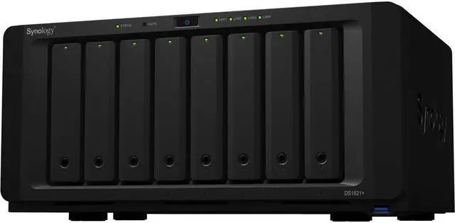 Alt view image 2 of 5 - Synology DiskStation DS1821+ NAS Server with Ryzen 2.2GHz CPU, 32GB Memory, 160TB HDD Storage, 2TB M.2 NVMe SSD, DSM Operating System