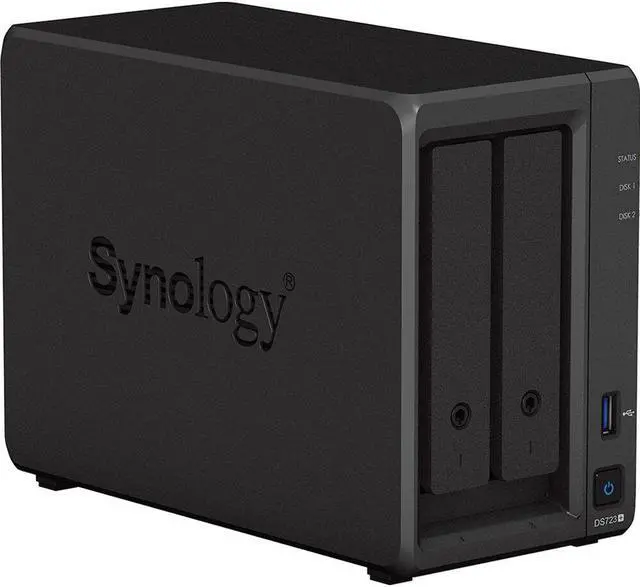 Alt view image 4 of 5 - Synology DiskStation DS723+ NAS Server with Ryzen 2.6GHz CPU, 32GB Memory, 44TB HDD Storage, 2TB M.2 NVMe SSD, 2 x 1GbE LAN Ports, DSM Operating System
