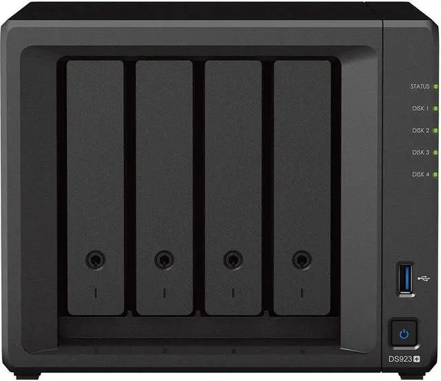 Main image of Synology DiskStation DS923+ NAS Server with Ryzen 2.6GHz CPU, 32GB Memory, 32TB SSD Storage, 2TB M.2 NVMe SSD, 2 x 1GbE LAN Ports, DSM Operating System