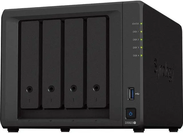 Alt view image 2 of 5 - Synology DiskStation DS923+ NAS Server with Ryzen 2.6GHz CPU, 32GB Memory, 32TB SSD Storage, 2TB M.2 NVMe SSD, 2 x 1GbE LAN Ports, DSM Operating System