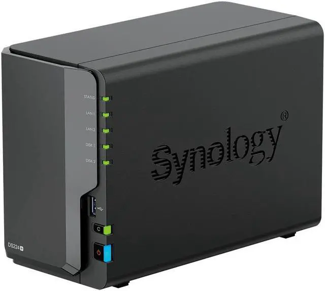 Alt view image 2 of 5 - Synology DiskStation DS224+ NAS Server with Celeron 2.0GHz CPU, 6GB Memory, 2TB SSD Storage, 2 x 1GbE LAN Ports, DSM Operating System