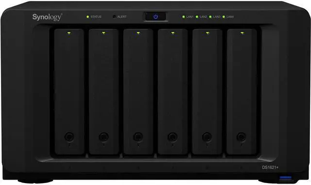 Main image of Synology DiskStation DS1621+ NAS Server for Business with Ryzen CPU, 32GB Memory, 24TB SSD Storage, DSM Operating System, iSCSI Target Ready