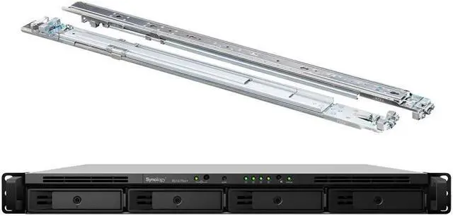 Main image of Synology RackStation RS1619xs+ NAS Server with Xeon 2.2GHz CPU, 64GB Memory, 32TB SSD Storage, 2TB M.2 NVMe SSD, 4 x 1GbE LAN Ports, DSM Operating System Bundle with Rail kit