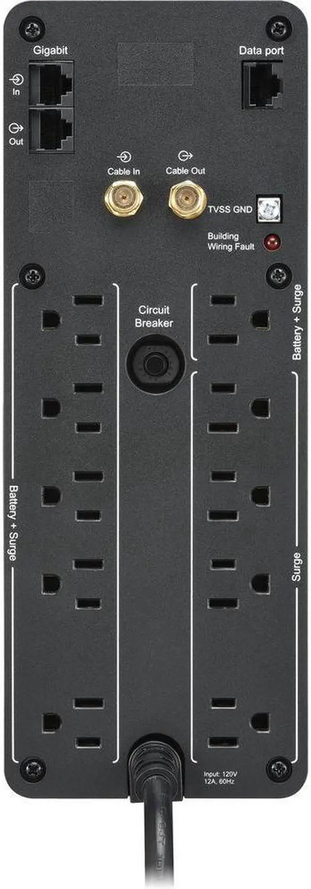 Alt view image 4 of 4 - APC Sine Wave UPS Battery Backup & Surge Protector, BR1350ms Tower Back-UPS, 1350 VA Backup Battery Power Supply, 10 x NEMA 5-15R, AVR Bundled With 16GB USB Storage