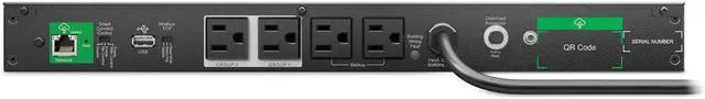 Alt view image 4 of 4 - APC Lithium-Ion UPS Battery Backup & Surge Protector, SCL500RM1UC 1U Rack, 500 VA Uninterruptible Power Supply, 4 x NEMA 5-15R, SmartConnect Port, Short Depth Bundled With 16GB USB Storage
