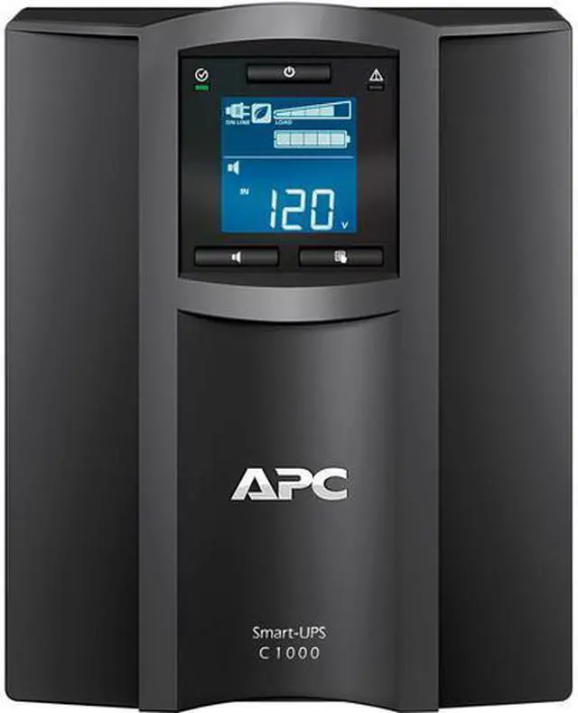 Alt view image 2 of 4 - APC Smart-UPS, SMC1000C Tower Back-UPS, 1000 VA Backup Battery Power Supply, 8 x NEMA 5-15R, SmartConnect Port, AVR, LCD Bundled With 16GB USB Storage