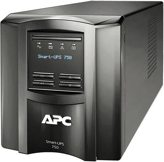 Main image of APC Smart-UPS, SMT750C Tower Back-UPS, 750 VA Backup Battery Power Supply, 6 x NEMA 5-15R, SmartConnect Port, SmartSlot, AVR, LCD Bundled With 16GB USB Storage