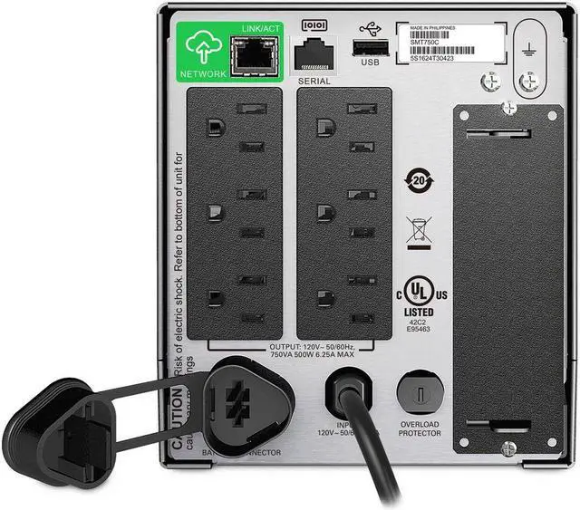 Alt view image 2 of 2 - APC Smart-UPS, SMT750C Tower Back-UPS, 750 VA Backup Battery Power Supply, 6 x NEMA 5-15R, SmartConnect Port, SmartSlot, AVR, LCD Bundled With 16GB USB Storage
