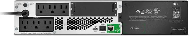 Alt view image 4 of 4 - APC Smart-UPS, SMTL750RM2UC 2U Rack/Tower Back-UPS, 750 VA Backup Battery Power Supply, 6 x NEMA 5-15R, SmartConnect Port, SmartSlot, AVR, LCD Screen Bundled With 16GB USB Storage