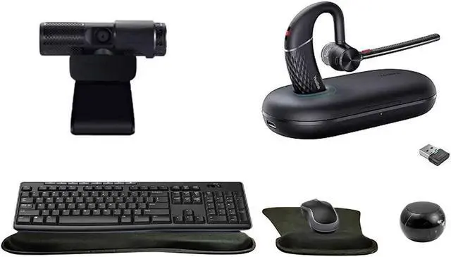 Main image of Yealink BH71 Mono Bluetooth Headset with Noise Canceling mic Bundle with Cam 313 2MP Webcam, MK270 Wireless Keyboard and Mouse, Mini Speaker, Gel Wrist & Mouse Pad, Pack of 2