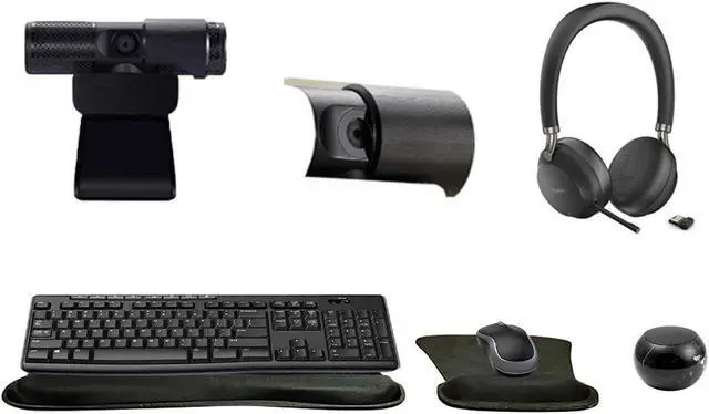 Main image of Yealink BH72 Black Dual Wireless Bluetooth Stereo Over Ear Headset Bundle with Cam 313 2MP Webcam, MK270 Wireless Keyboard and Mouse, Gel Mouse and Wrist Pad, Mini Speaker, Pack of 2