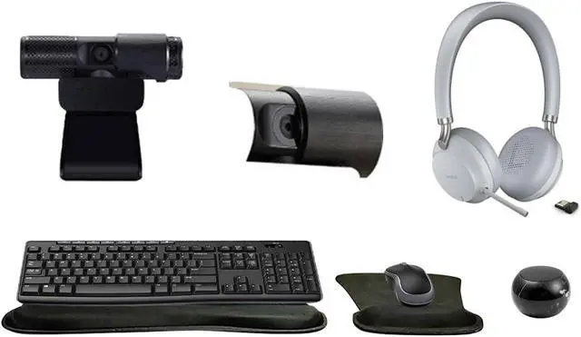 Main image of Yealink BH72 White Dual Wireless Bluetooth Stereo Over Ear Headset Bundle with Cam 313 2MP Webcam, MK270 Wireless Keyboard and Mouse, Gel Mouse & Wrist Pad, Mini Speaker