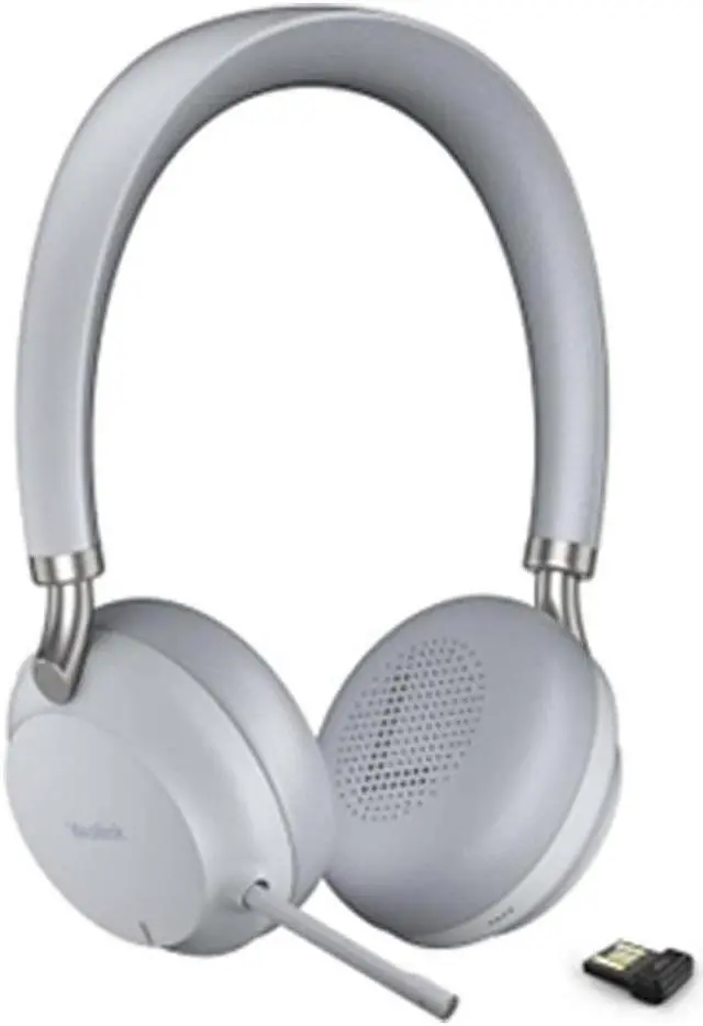 Alt view image 4 of 6 - Yealink BH72 White Dual Wireless Bluetooth Stereo Over Ear Headset Bundle with Cam 313 2MP Webcam, MK270 Wireless Keyboard and Mouse, Gel Mouse & Wrist Pad, Mini Speaker