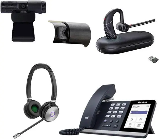 Main image of Yealink MP54 MS Teams IP Corded Phone Bundle with Yealink BH71 Pro Mono Wireless Bluetooth Headset with Noise Canceling mic for Office, Cam 313 2MP Webcam, Pack of 4