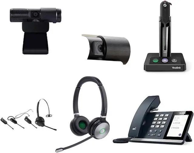 Main image of Yealink MP50 MS Teams IP Corded Phone Bundle with Yealink WH63 MS Teams Mono Bluetooth Noise Canceling Mic Headset for Office, Cam 313 2MP Webcam, Pack of 4