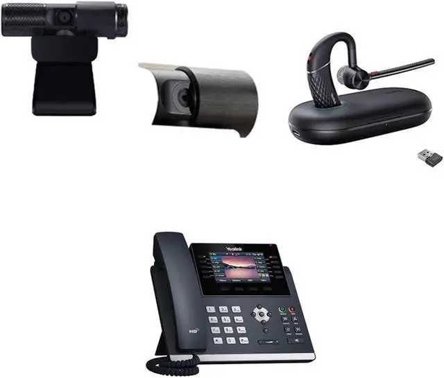 Main image of Yealink SIP-T46U IP Corded 4.3-Inch Color Display Phone Bundle with Yealink BH71 Mono Bluetooth Headset with Noise Canceling mic for Office, Cam 313 2MP Webcam, Pack of 2