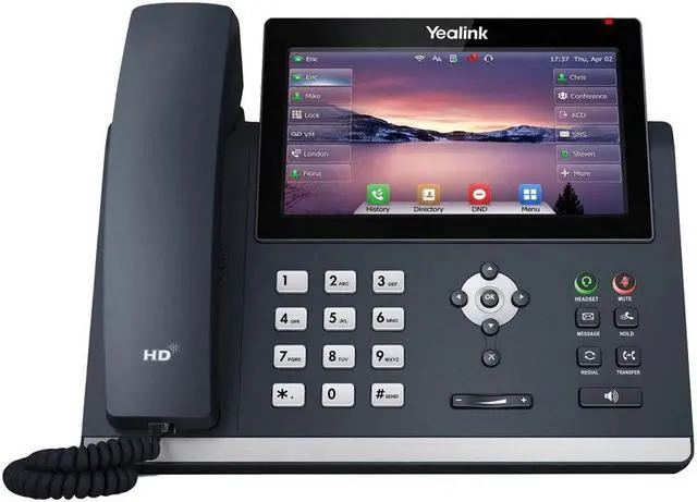 Alt view image 2 of 5 - Yealink SIP-T48U IP Corded 7-Inch Color Display Phone Bundle with Yealink WH63 Mono Bluetooth Noise Canceling Mic Headset, Cam 313 2MP Webcam for Office