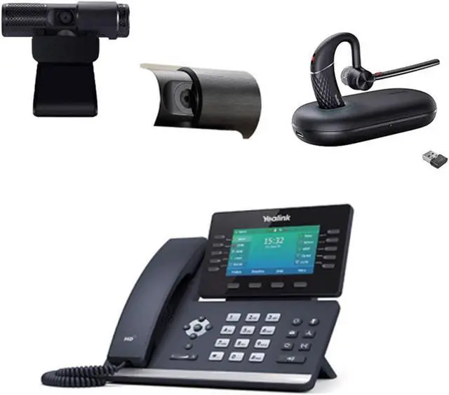 Main image of Yealink SIP-T54W IP Corded/Cordless, Wi-Fi, 4.3-Inch Color Display Desktop Phone Bundle with Yealink BH71 Bluetooth Headset with Noise Canceling mic for Office, Cam 313 2MP Webcam, Pack of 2