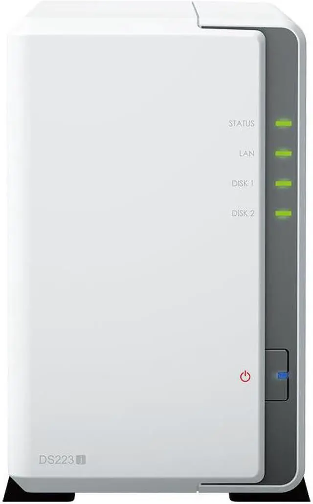 Main image of Synology DiskStation DS223j NAS Server with RTD1619B 4-Core 1.7GHz CPU, 1GB Memory, 4TB SSD Storage, 1 x 1GbE LAN Port, DSM Operating System