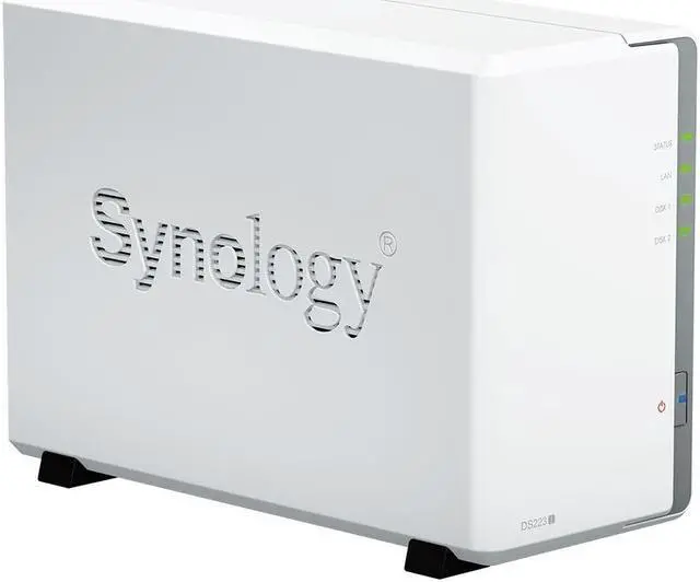 Alt view image 5 of 5 - Synology DiskStation DS223j NAS Server with RTD1619B 4-Core 1.7GHz CPU, 1GB Memory, 4TB SSD Storage, 1 x 1GbE LAN Port, DSM Operating System