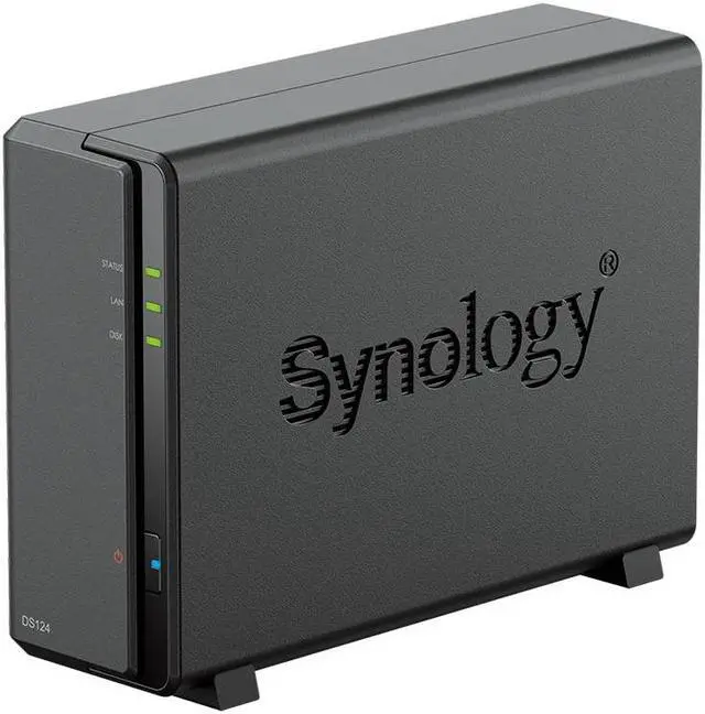 Alt view image 2 of 5 - Synology DiskStation DS124 NAS Server with RTD1619B 4-Core 1.7GHz CPU, 1GB Memory, 1TB SSD Storage, 1 x 1GbE LAN Port, DSM Operating System